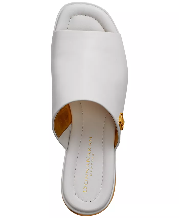 Женские мюли Tinley с открытым носком из кожи Donna Karan New York, белый — фото 4