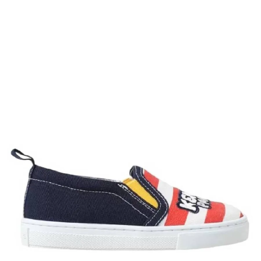 Джинсовые слипоны Kenzo Boys с логотипом и полосками, синий