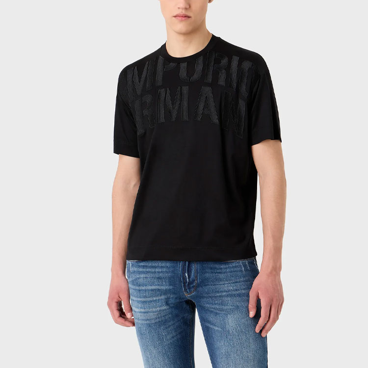 EMPORIO ARMANI Футболка мужская черная SS23 — фото 4
