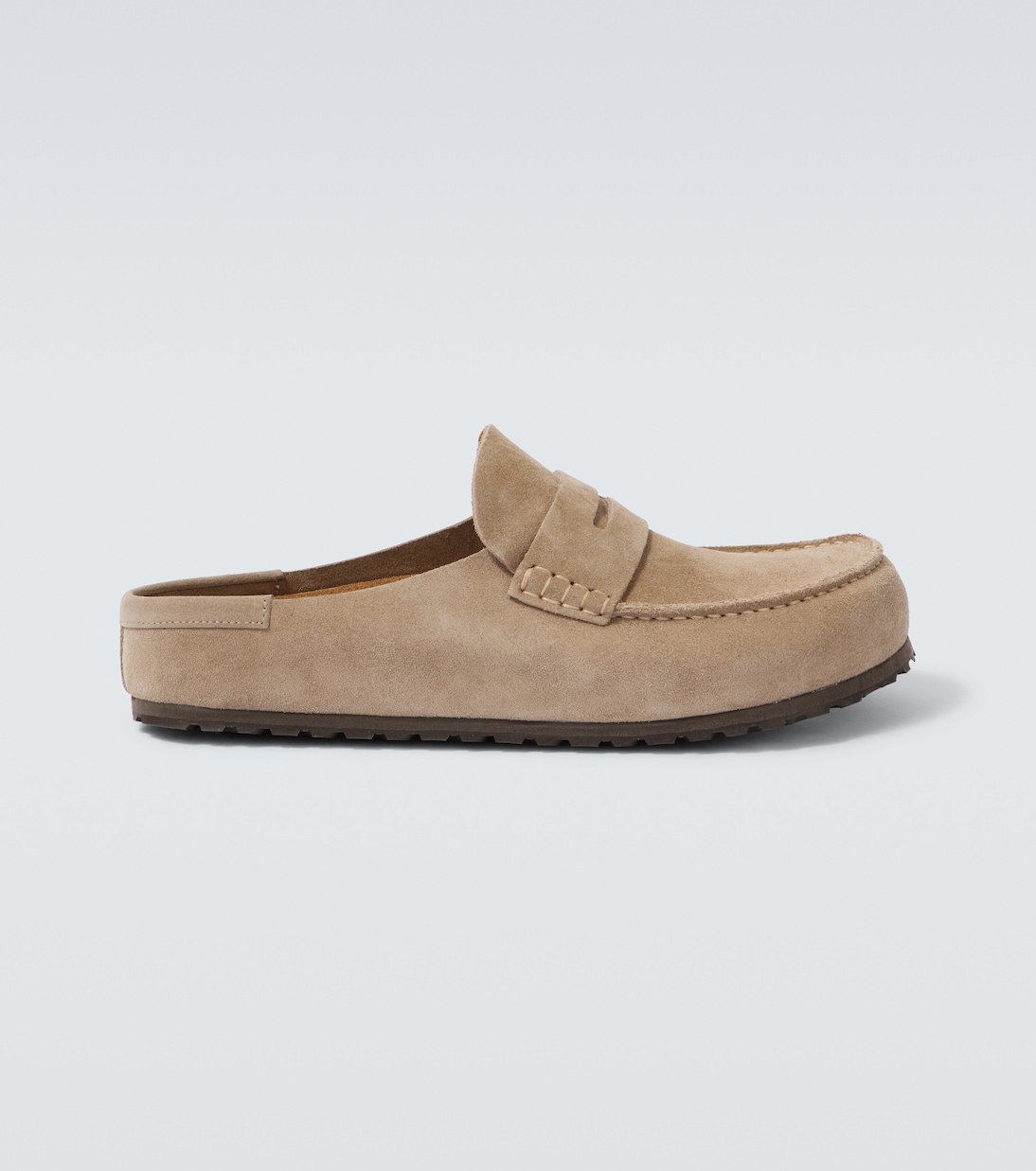 

Неаполитанские замшевые мюли Birkenstock, серо-коричневый