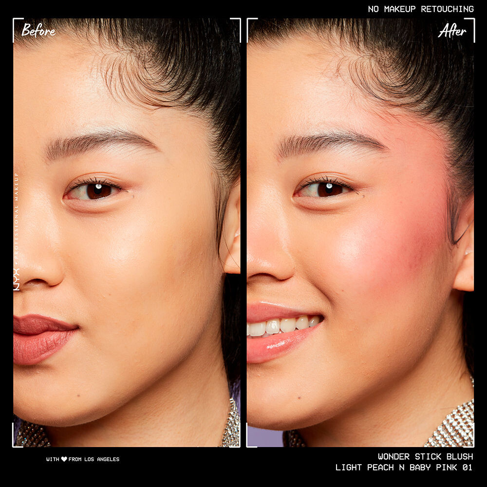 Губная помада Wonder stick blush Nyx professional make up, 4г, 01-light peach and baby pink — фото 4