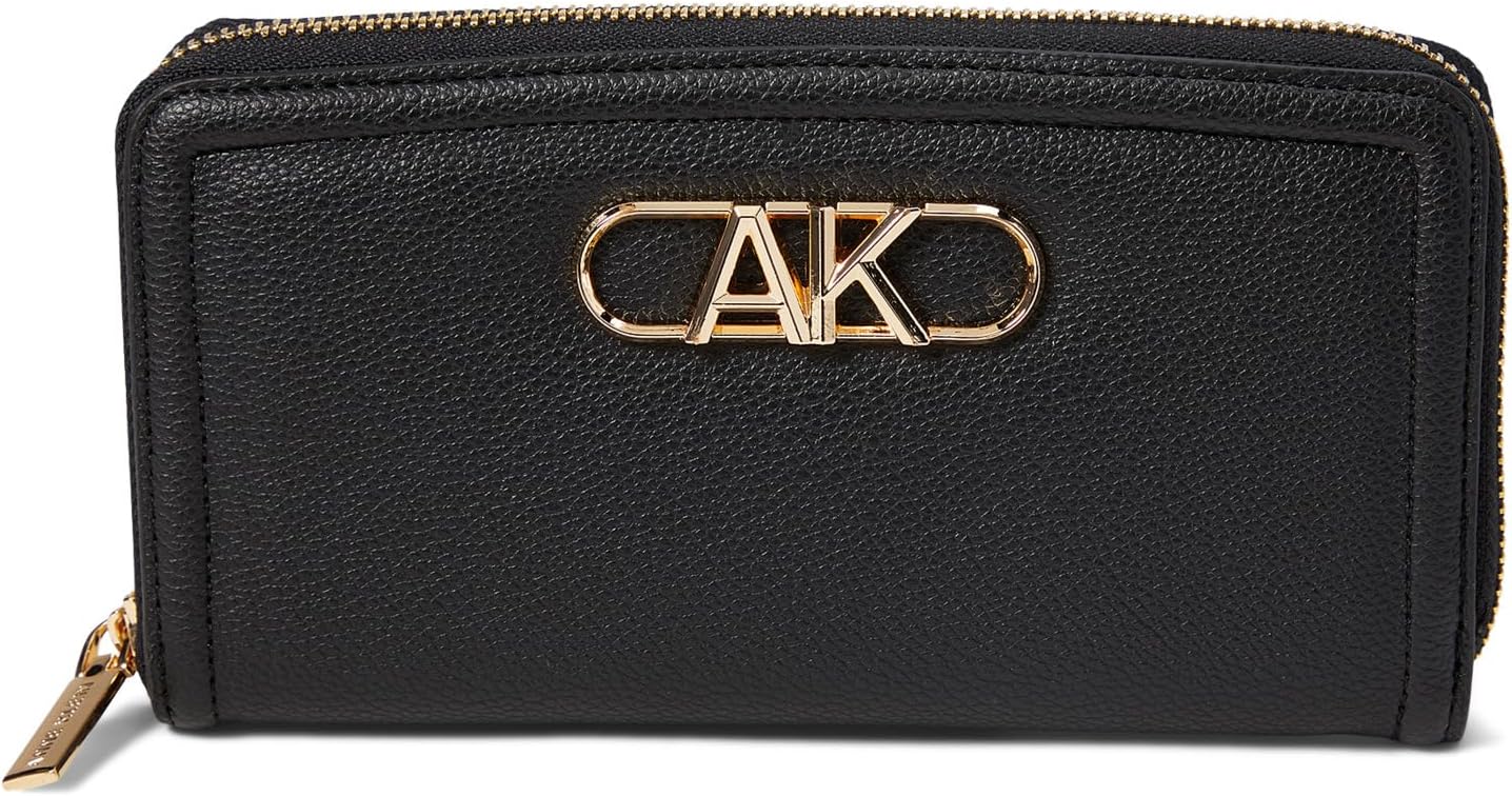 

Кошелек Anne Klein Bevel Logo Curved Zip Around Wallet, черный