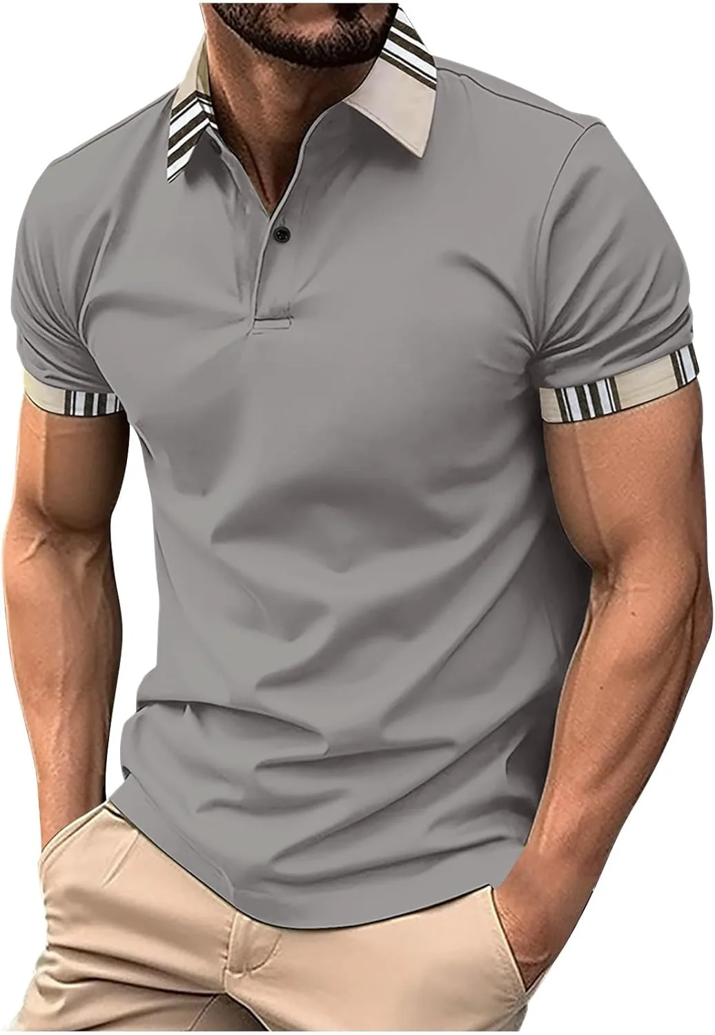 

Мужская рубашка Casual Button Down Short Sleeve Polo