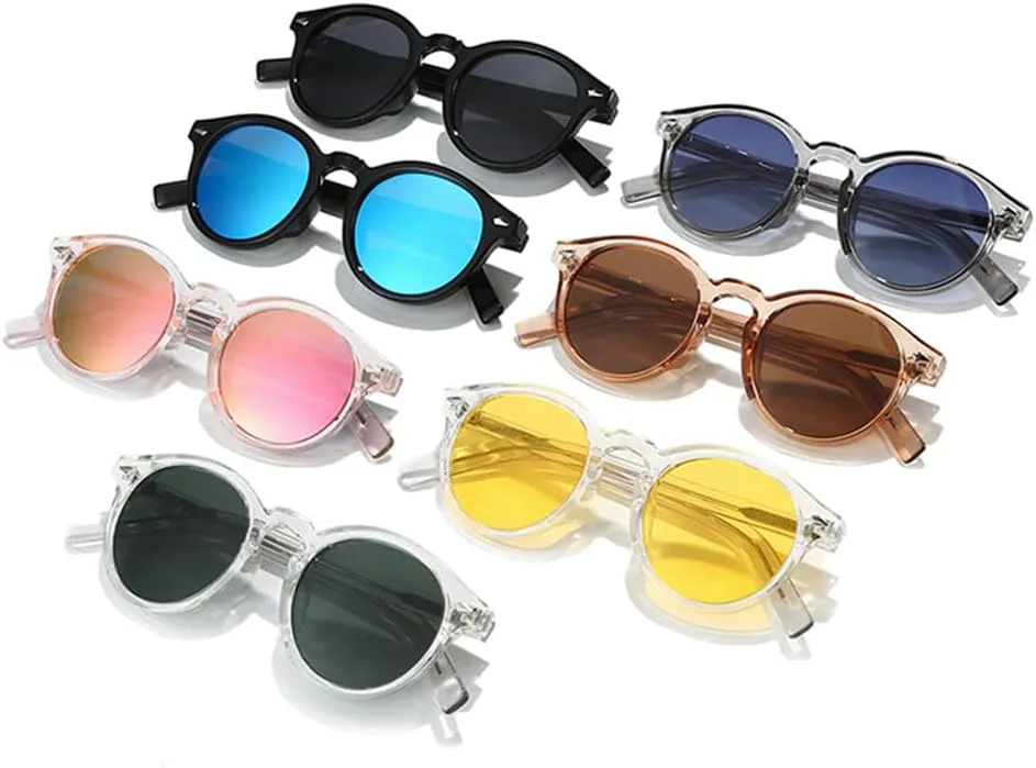 

Солнцезащитные очки UV400 с круглым градиентом и заклепками в стиле панк для женщин и мужчин, для бега и занятий спортом на открытом воздухе UYPTK, Grey Blue Grey