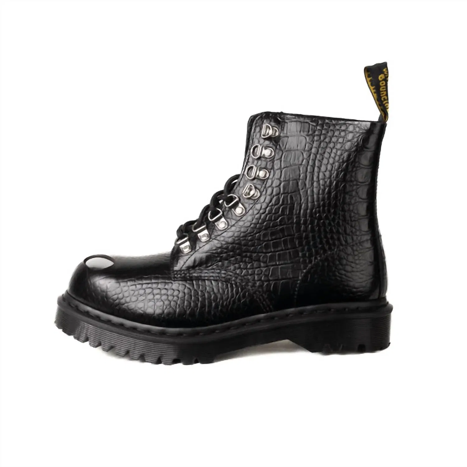Dr Martens Мужские ботинки 1460 Pascal со стальным носком, цвет аналин, с тиснением под крокодиловую кожу
