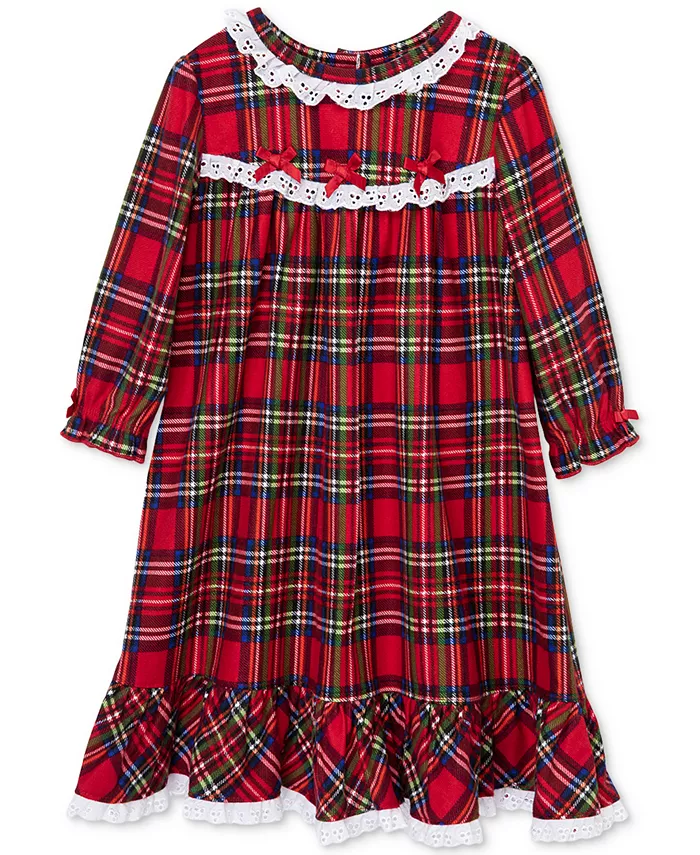 

Детская ночная рубашка в клетку для девочек Little Me