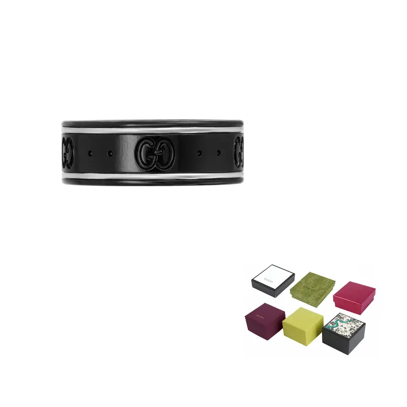 

GUCCI Кольцо из белого золота 585 пробы унисекс черное