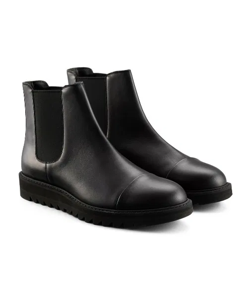 Ботинки высокие Side Gore Boot Hi из гладкой кожи, THE ONITSUKA, на шнуровке, черные — фото 2
