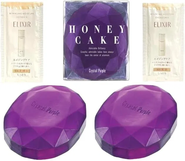 Набор для ухода за кожей Honecake Crystal Purple Set of 3 & Sample Set, Shiseido, 3 шт., 330 г, прозрачный