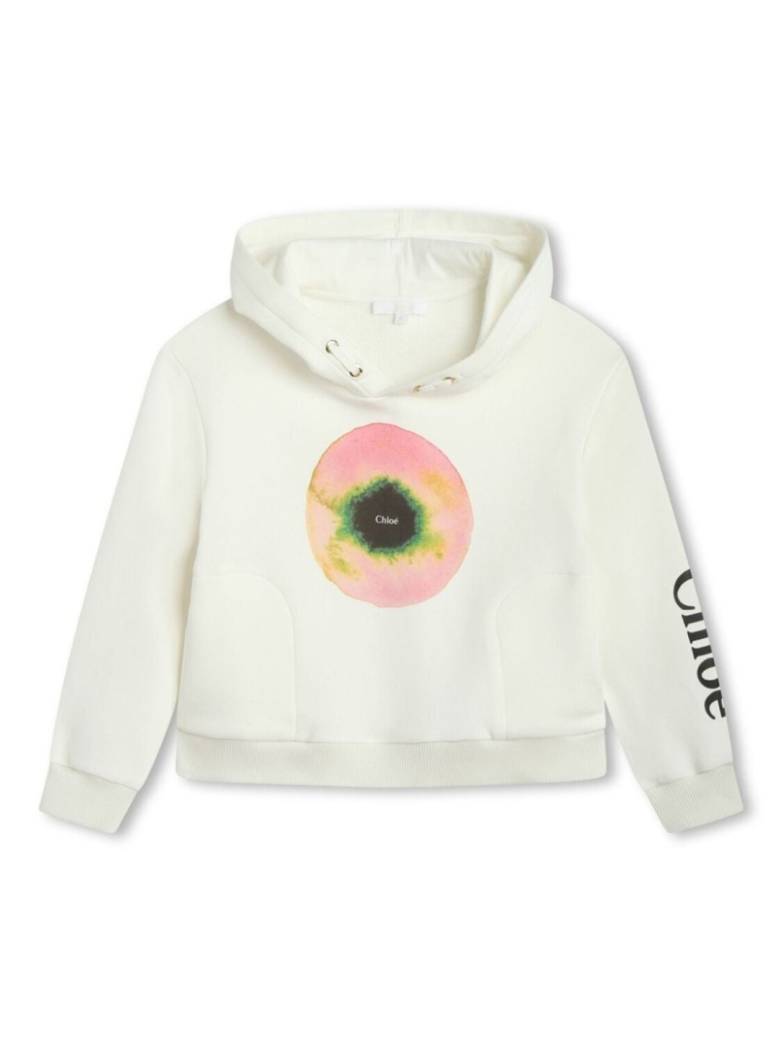 

Chloé Kids худи из органического хлопка с графичным принтом, белый