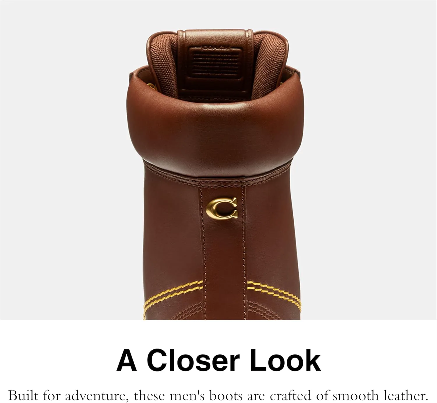 Мужские ботинки COACH с подошвой Lug, коричневый — фото 4