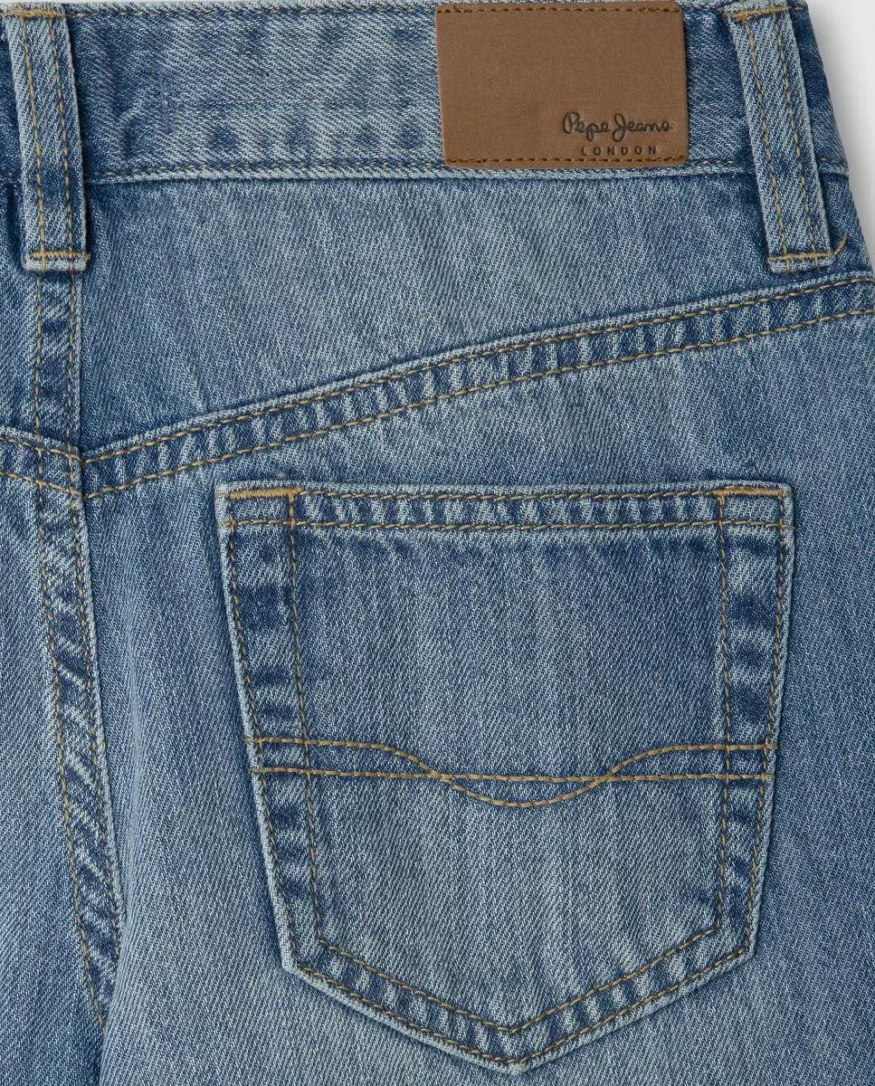 Джинсы с необработанным краем Wide Leg Lexy Frayed для девочки Pepe Jeans, синий — фото 4