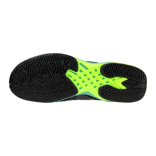 Теннисные кроссовки для всех типов покрытий «Wave Exceed Tour 6 AC» от Mizuno, Black X Yellow X Green — фото 2