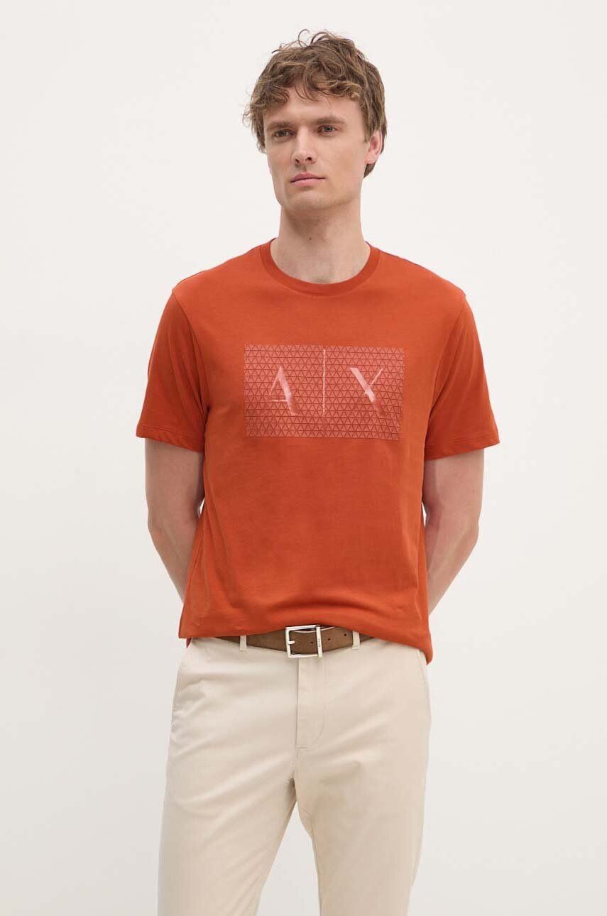 

Хлопковая футболка Armani Exchange, оранжевый