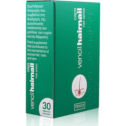 

Hairnails Пищевая добавка для волос, кожи, ногтей 30 капсул Vencil