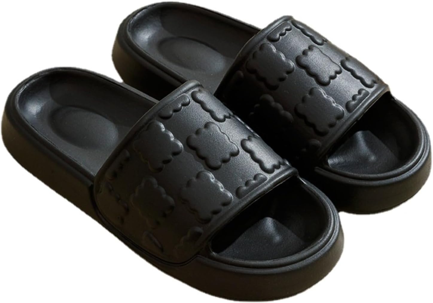 

Тапочки-подушечки для женщин и мужчин, шлепанцы, сандалии для душа, шлепанцы Cloud Slides с толстой подошвой Srdmuph, черный