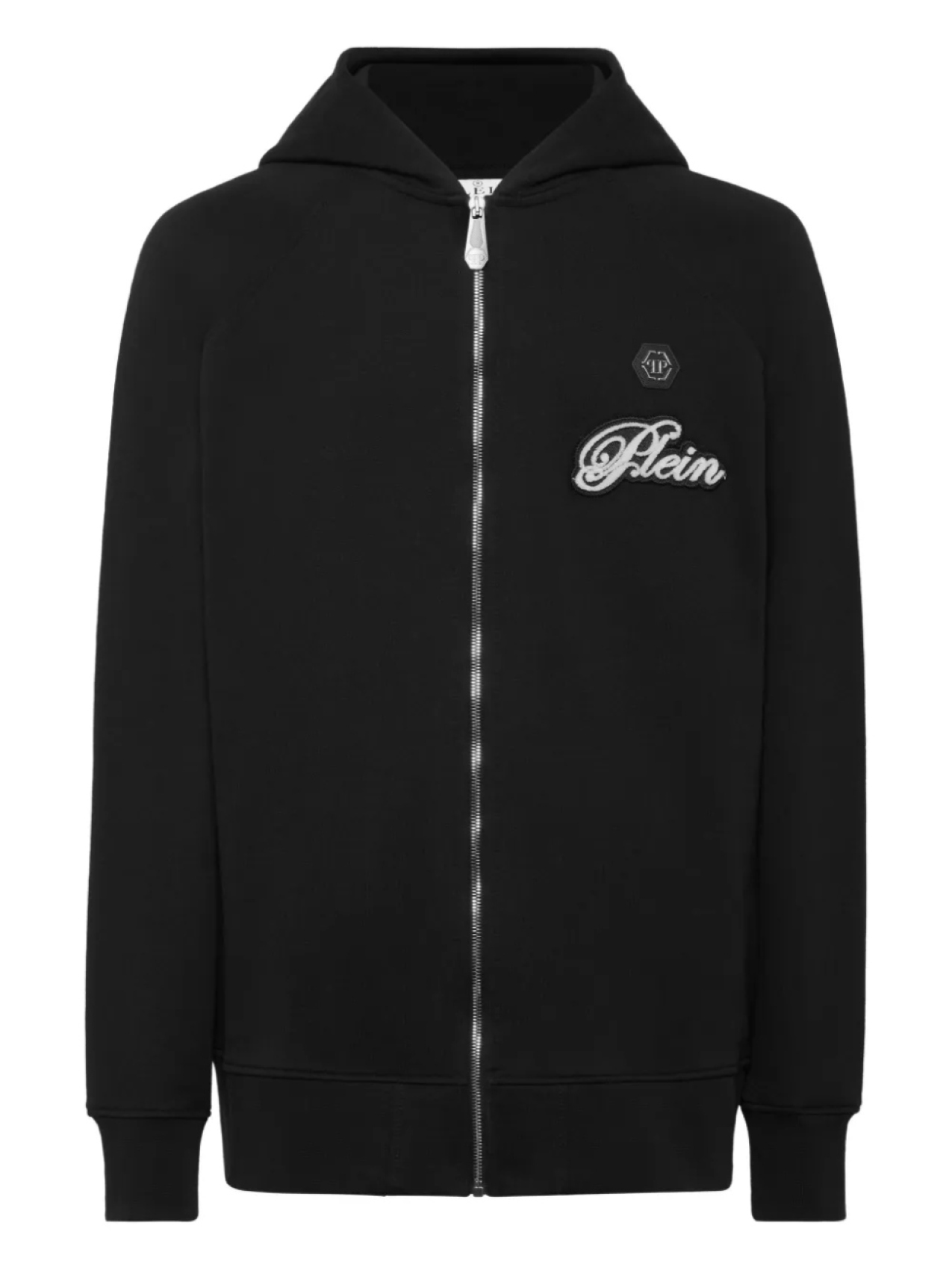 

Philipp Plein худи на молнии с нашивкой-логотипом, черный
