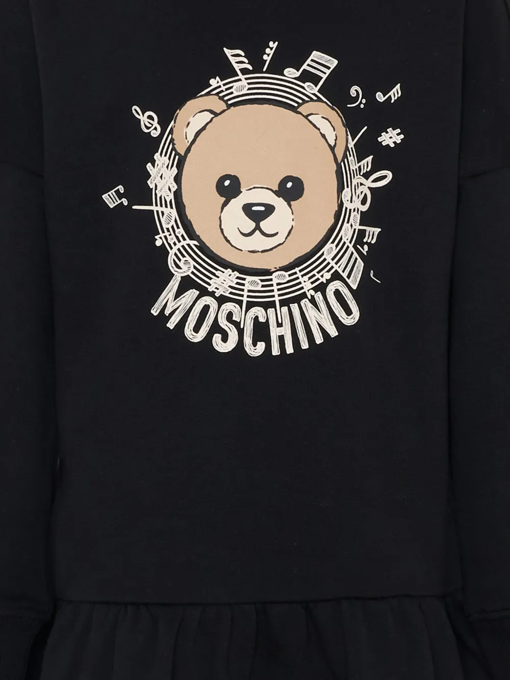 Платье с длинными рукавами и принтом Moschino Kids, черный — фото 3