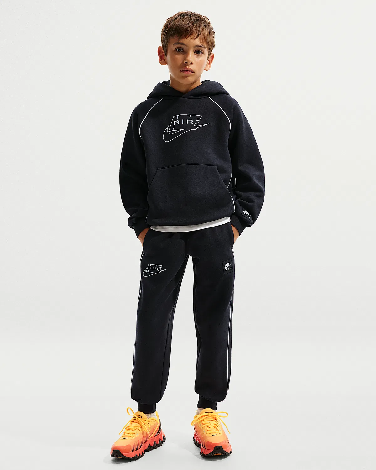 Детские спортивные штаны Nike Air из флиса, Black/White/White