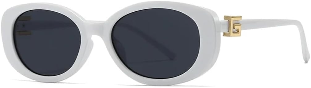 

Солнцезащитные очки с защитой от УФ-излучения UV400 | Овальная оправа "кошачий глаз" | Линзы конфетных цветов для занятий спортом на открытом воздухе и вождения DSVIGF, White