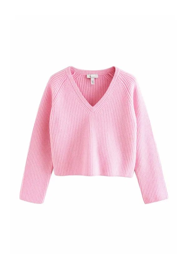 Джемпер Regular fit v neck Next, светло-розовый