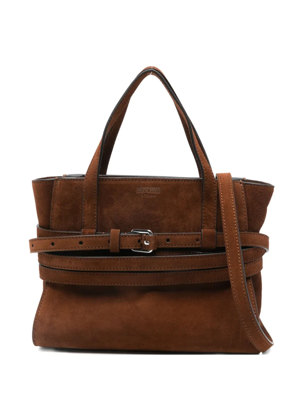 

Замшевая сумка-тоут Tie Me Moschino, коричневый