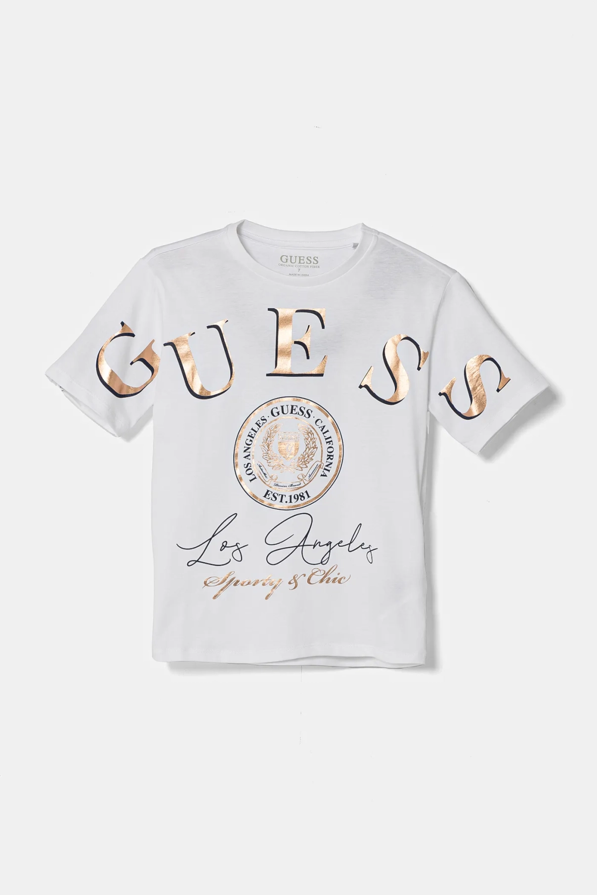 

Хлопковая футболка для детей Guess, белый
