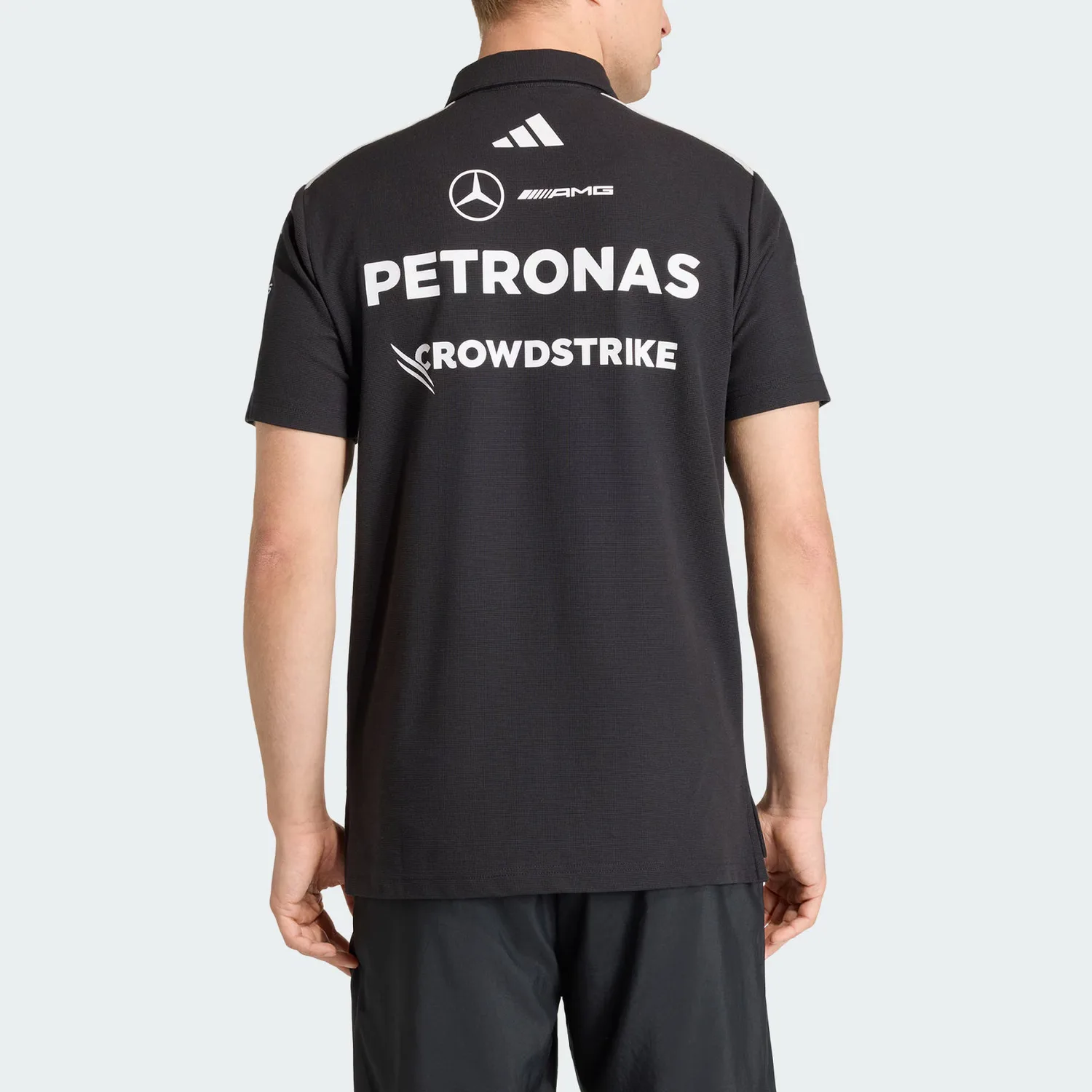 Футболка-поло MERCEDES AMG PETRONAS FORMULA 1 TEAM мужская Adidas, черный — фото 4