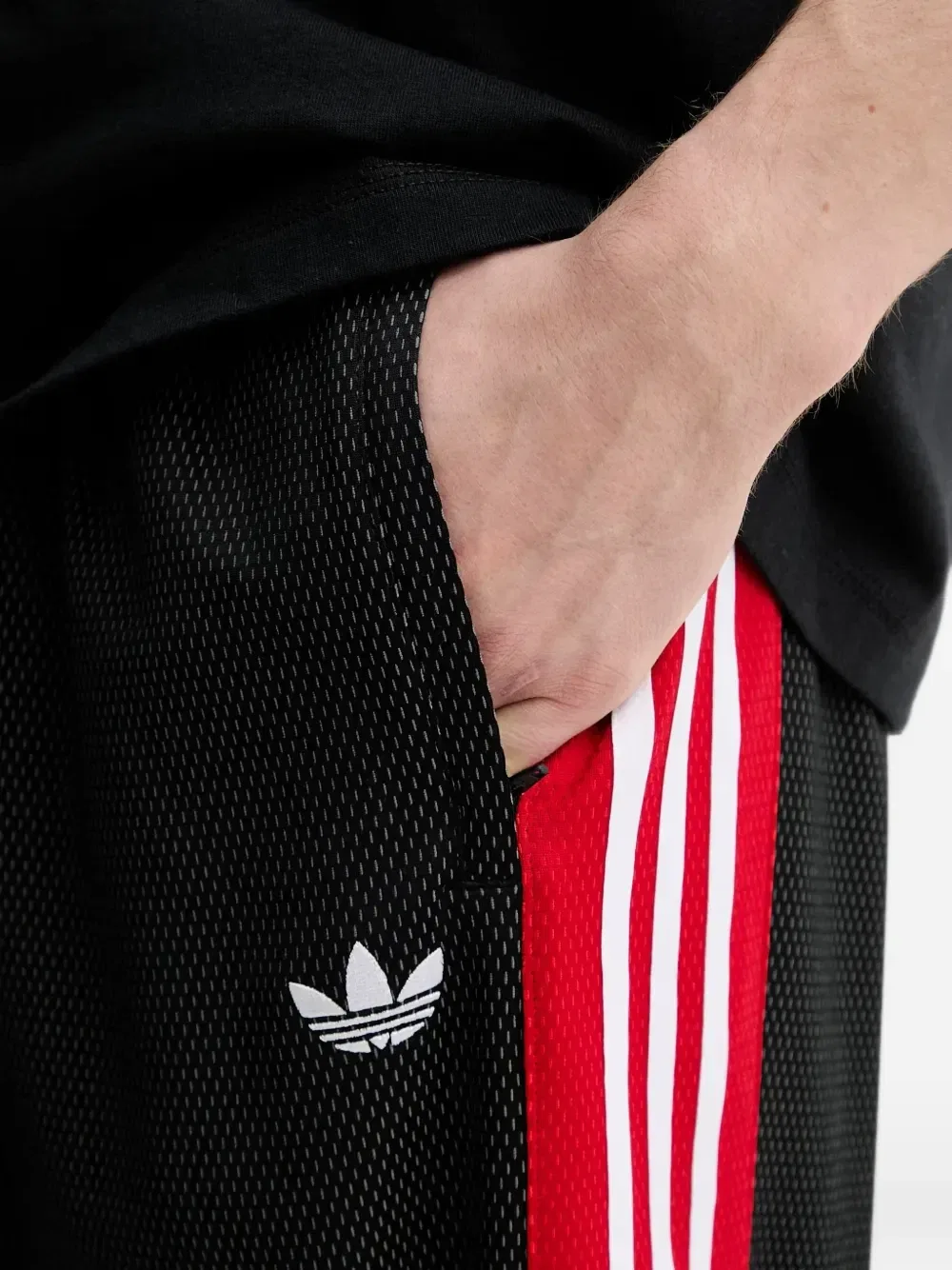 Спортивные брюки из сетчатой ткани Adidas, черный — фото 4