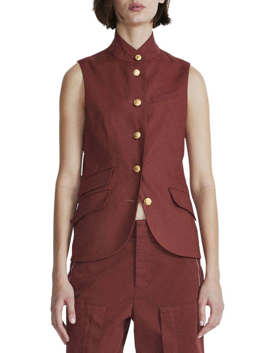 

Жилет из льняной смеси Slade rag & bone, красный