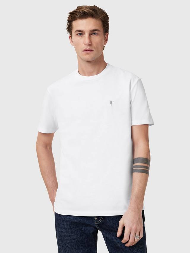 

Футболка с логотипом dexter cotton regular fit с коротким рукавом и логотипом AllSaints, белый