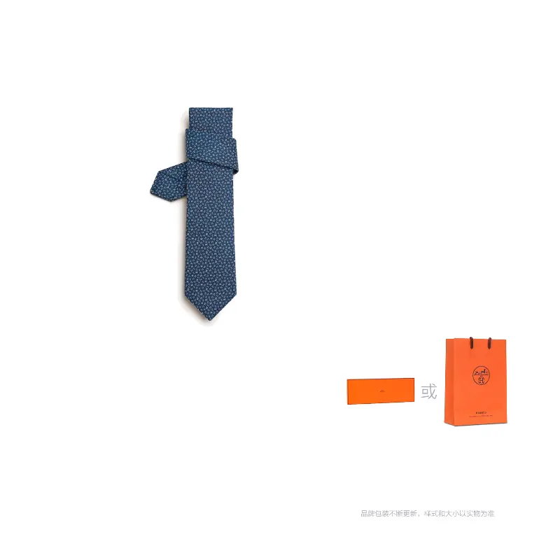 

HERMES Мужской синий галстук из шелка тутового шелкопряда