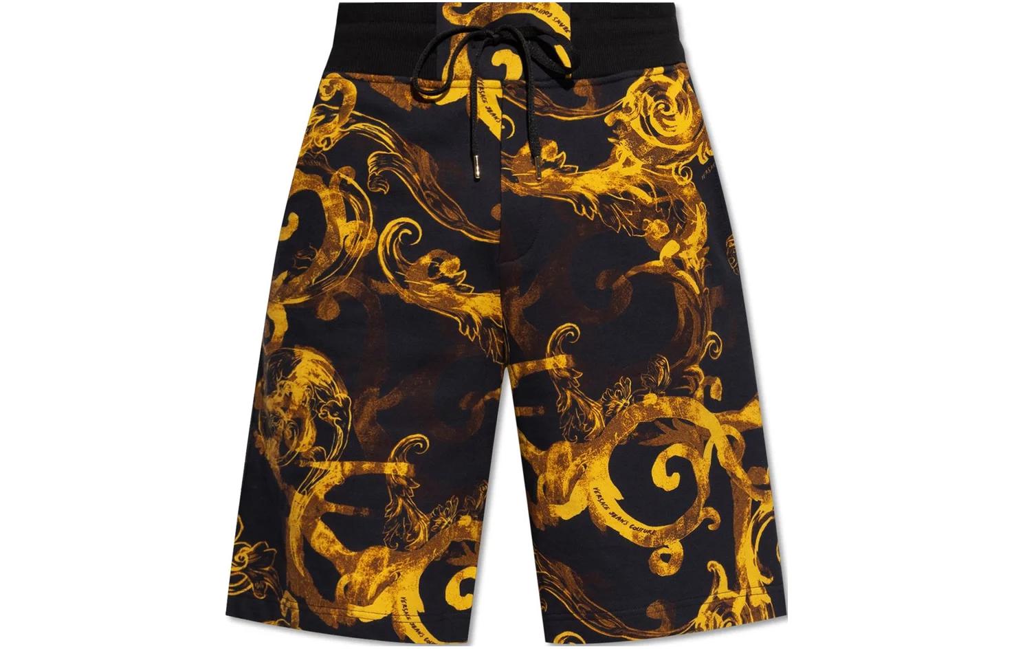 

Спортивные шорты с завязками и принтом «Барокко» VERSACE JEANS, Gold