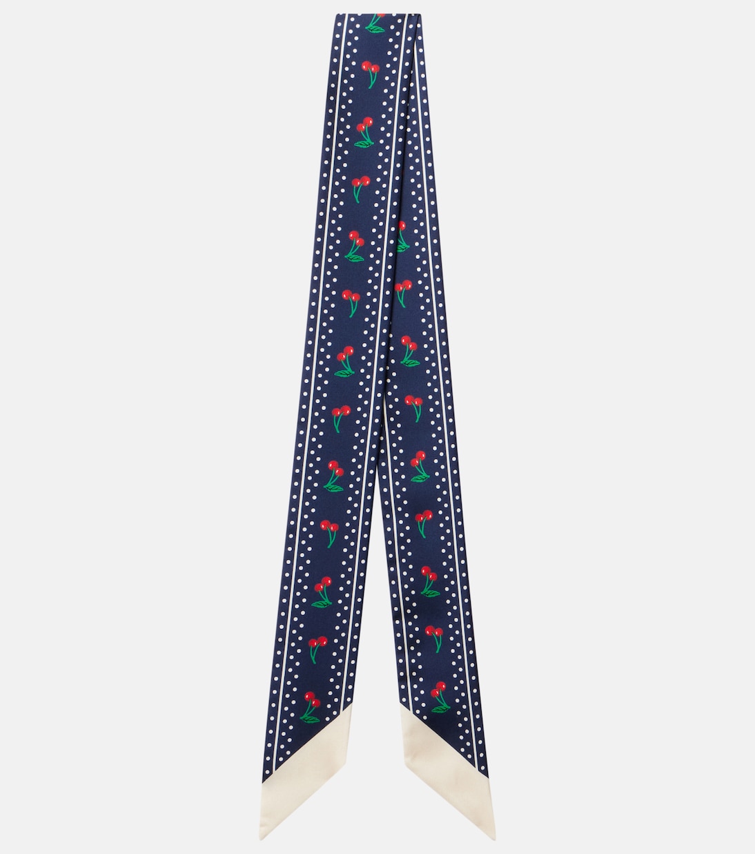 

Шелковый платок с принтом Cherryfic Valentino, Blu/Rosso/Verde/Bianco