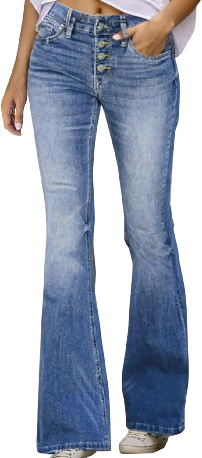 Джинсы с высокой талией, Wide Leg, Blue