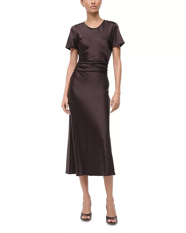 

Платье-Футляр из шелковой смеси «Марсель» Staud, коричневый