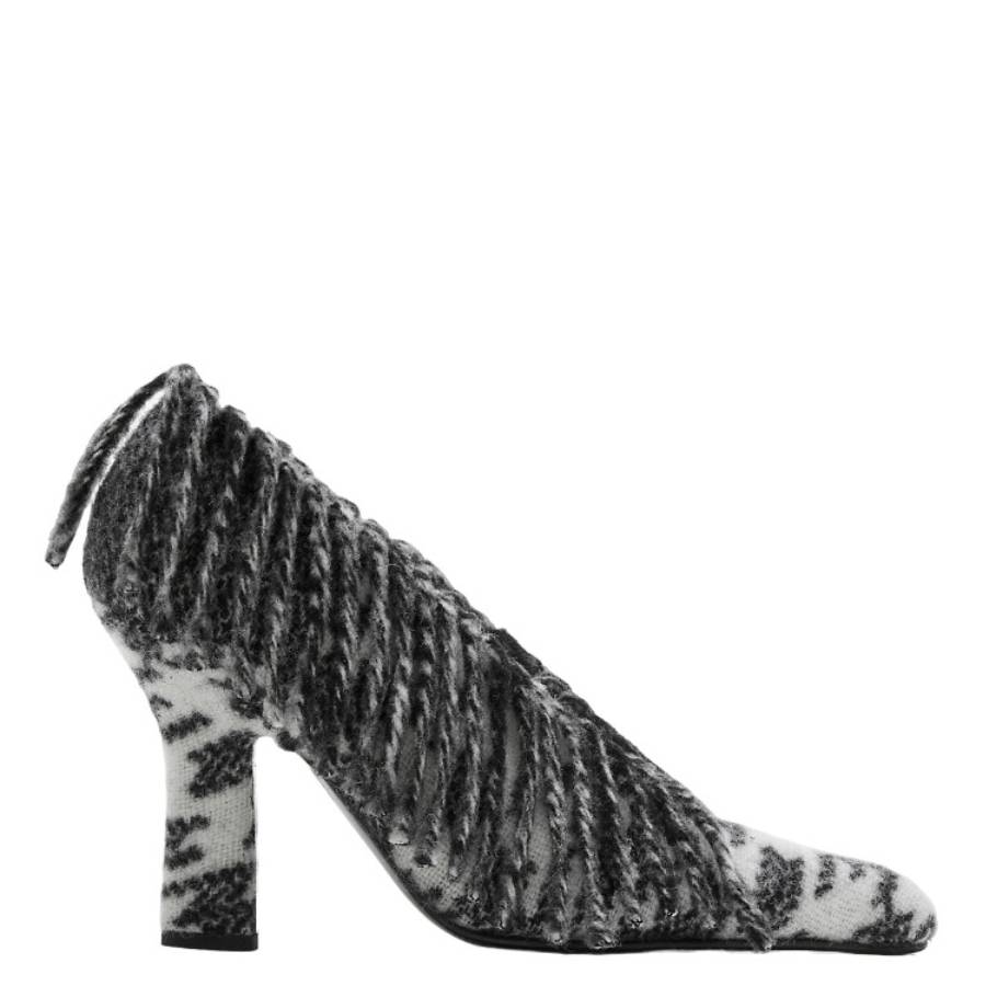 Туфли-лодочки Burberry Check Wool Sweep, размер бренда 35 (размер США 5), черный