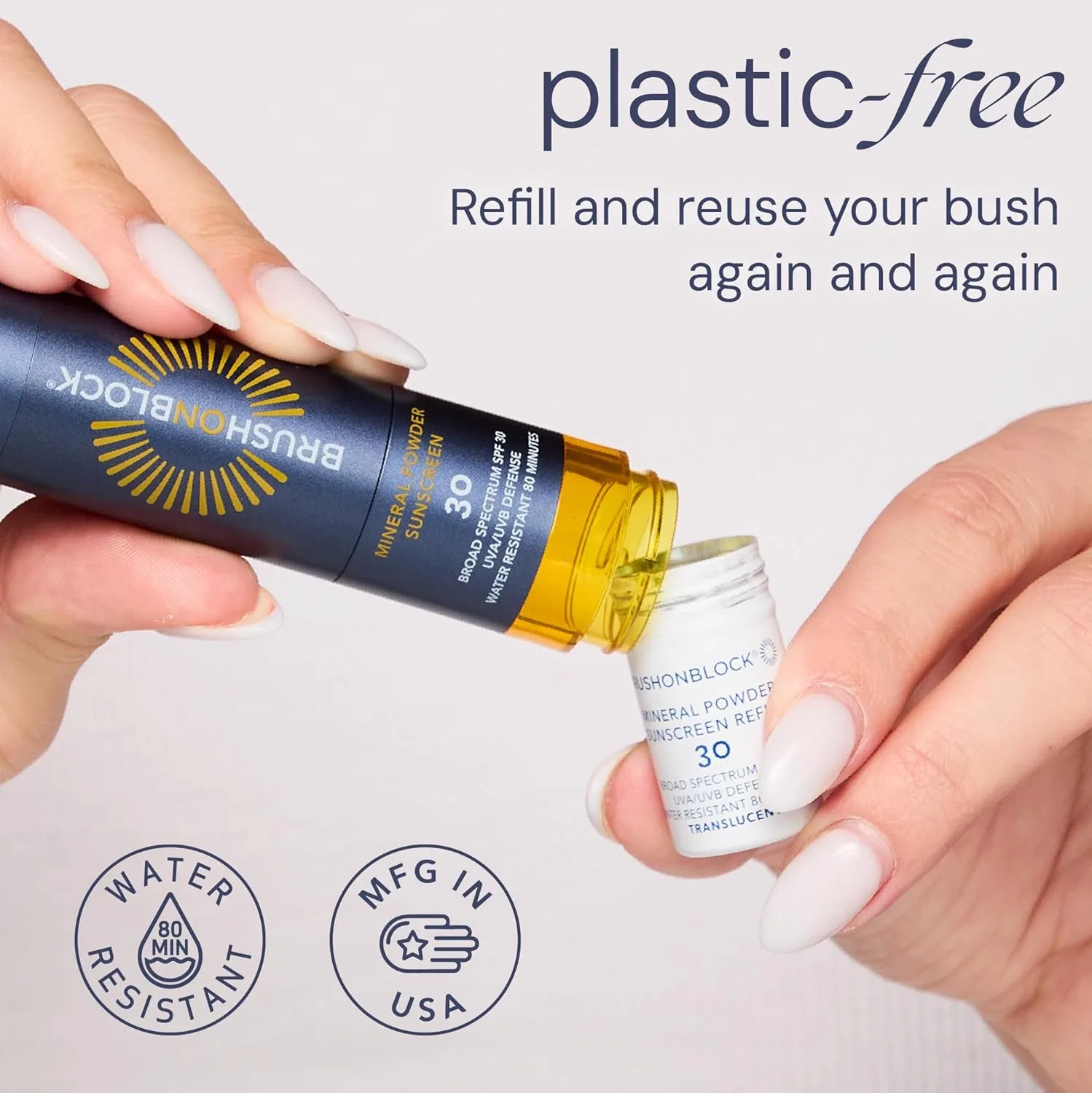 Минеральная солнцезащитная пудра SPF 30 Brush On Block Translucent Refillable — фото 4