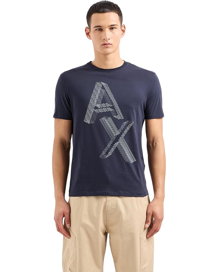 

Футболка Armani Exchange Regular Fit Pima Cotton Large AX Logo, цвет Night Sky