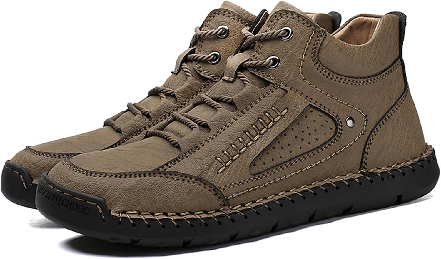 

Мужские кожаные ботинки Abborora для ходьбы и походов с теплой подкладкой, повседневные ботинки до щиколотки, кроссовки, размер зимние теплые снегоступы, хаки