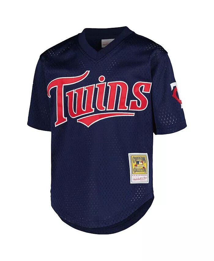 Big Boys David Ortiz Navy Minnesota Twins Cooperstown Collection Сетчатый тренировочный трикотаж ватин Mitchell & Ness, синий — фото 3