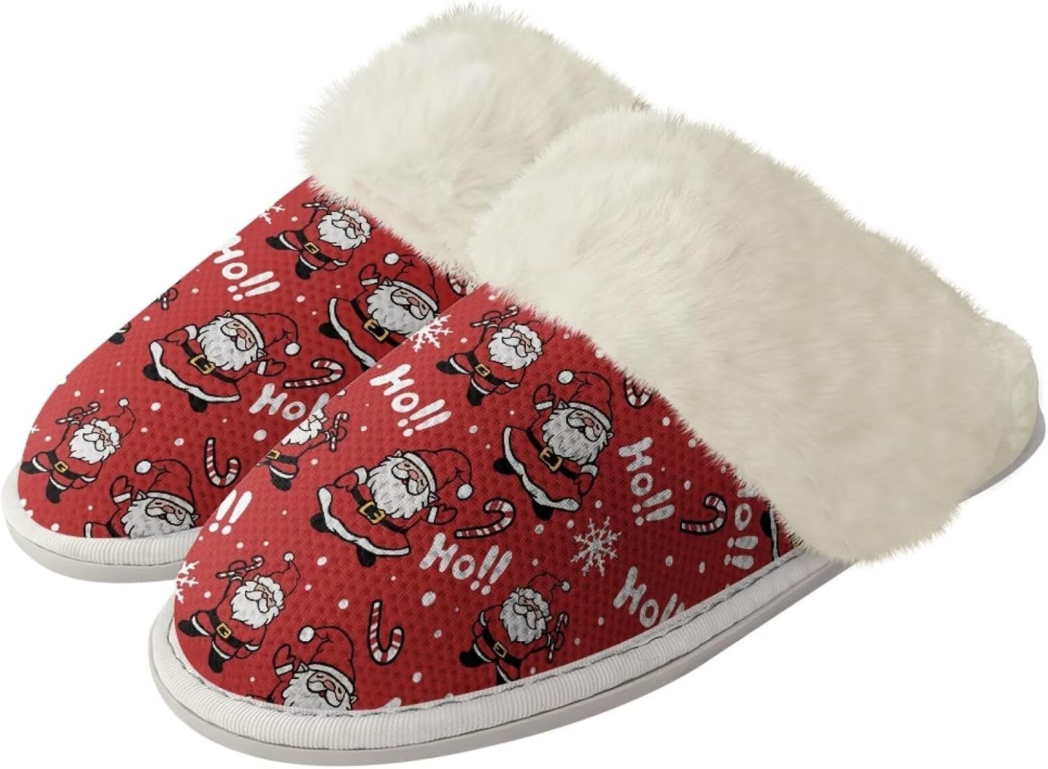 

Зимние рождественские спа-тапочки Drnuikhe, домашние тапочки из пены с эффектом памяти, обувь для дома и улицы, размер L, для мужчин и женщин, Santa Claus