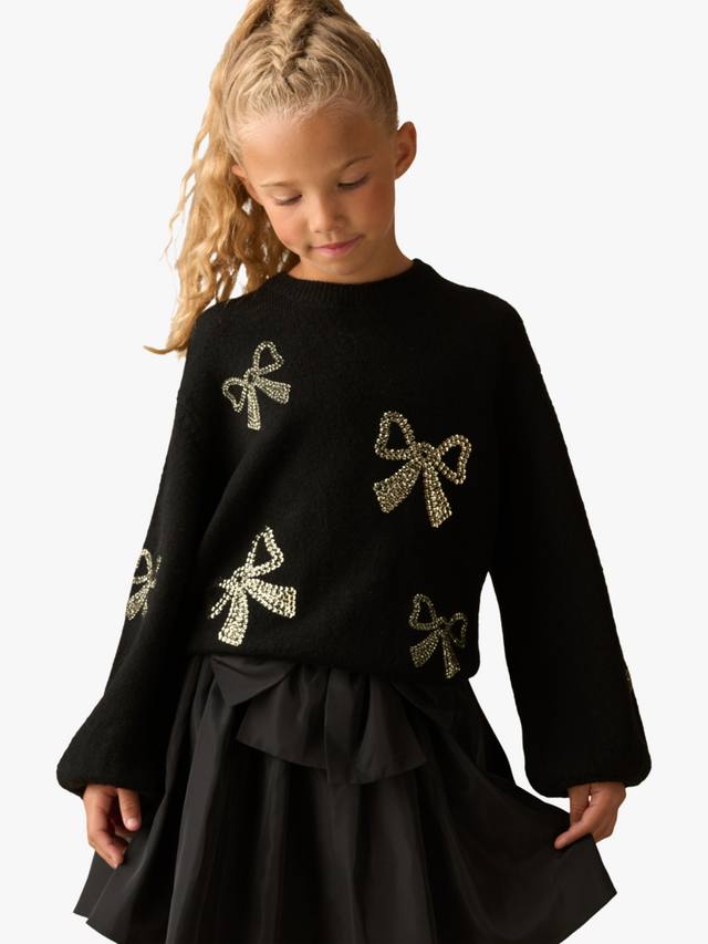 

Детский джемпер с бантом и пайетками Angel & Rocket, Black