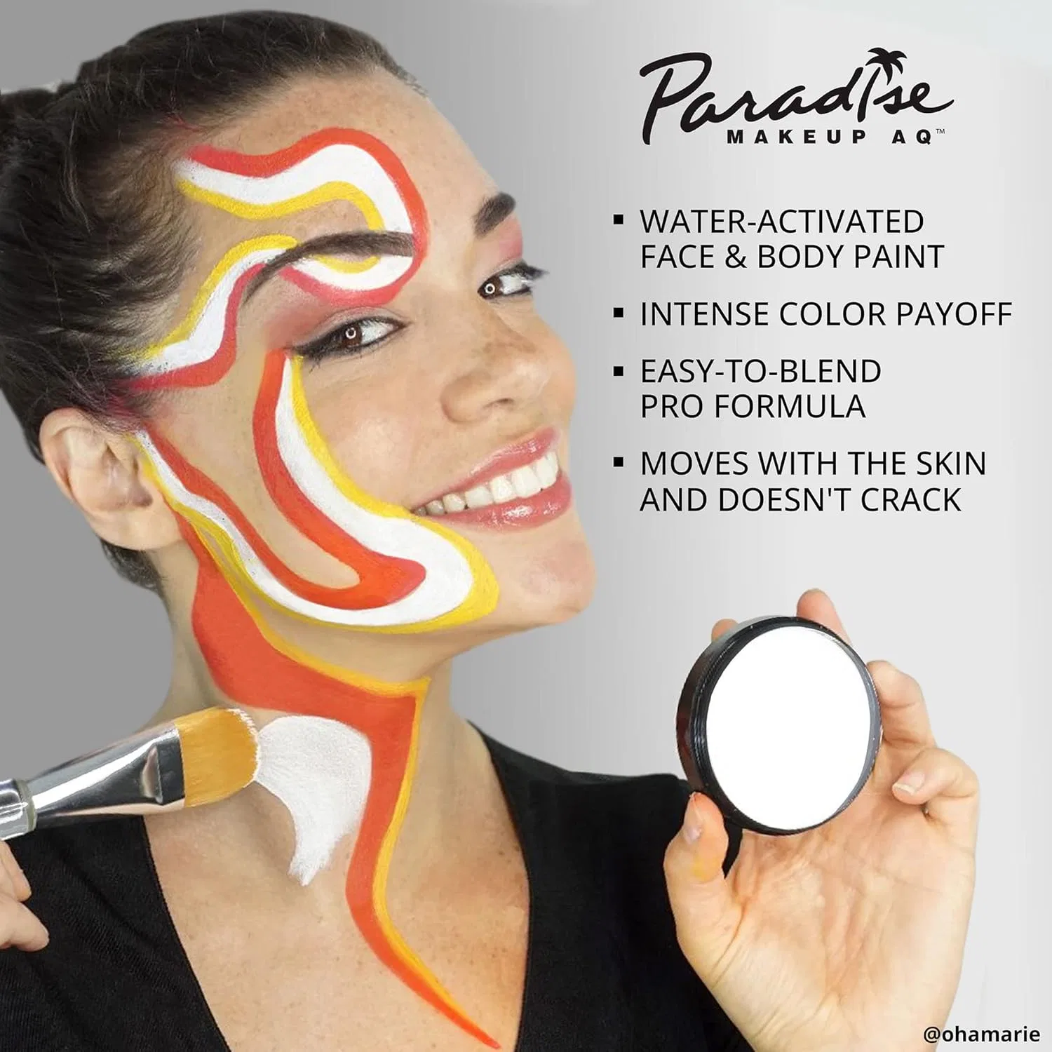 Грим для лица и тела Mehron Paradise Makeup AQ, желтый, 45 г — фото 4