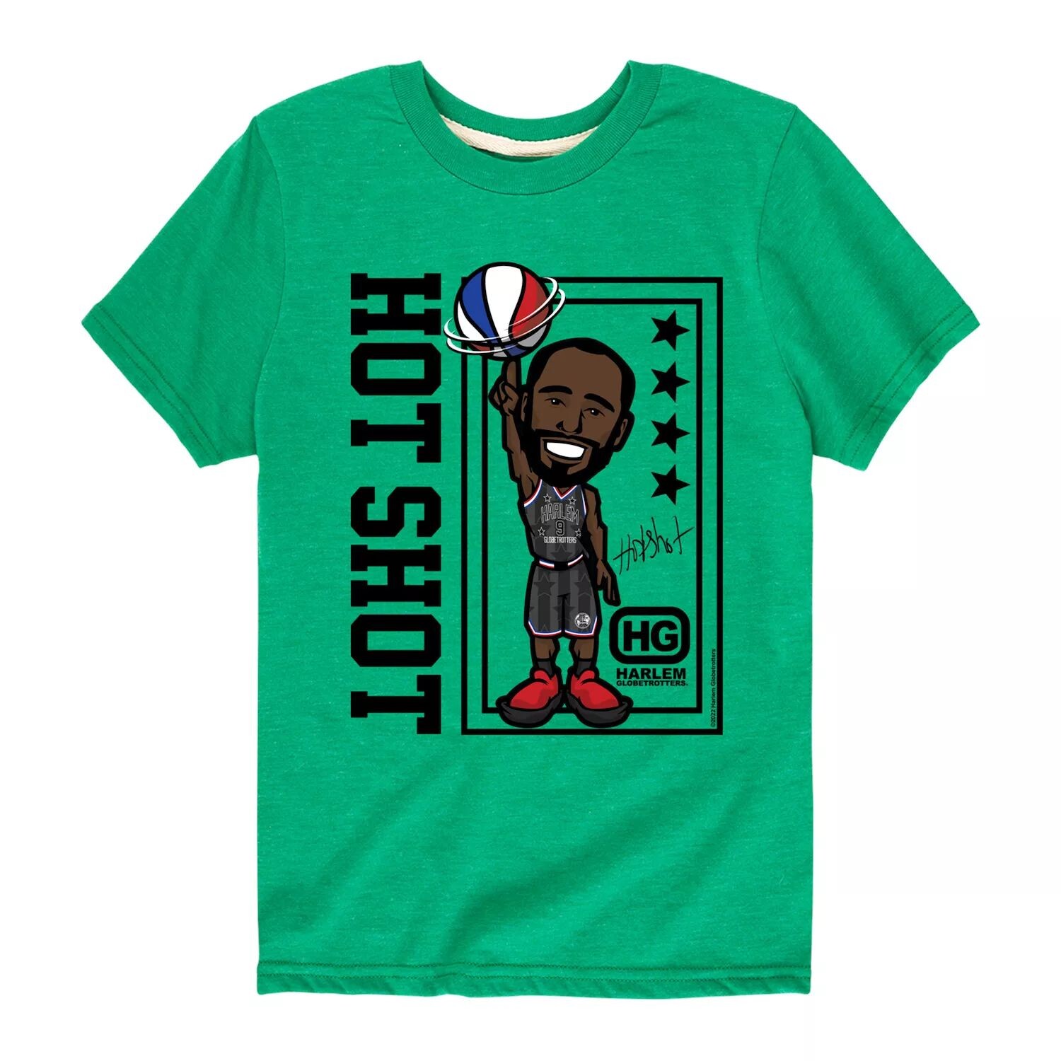 

Футболка с рисунком «Hot Shot» для мальчиков 8–20 лет Harlem Globetrotters Toonz Licensed Character, зеленый