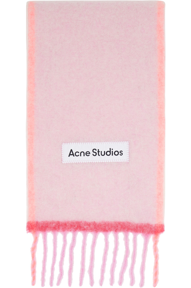 

Узкий шерстяной мохеровый шарф Acne Studios, розовый
