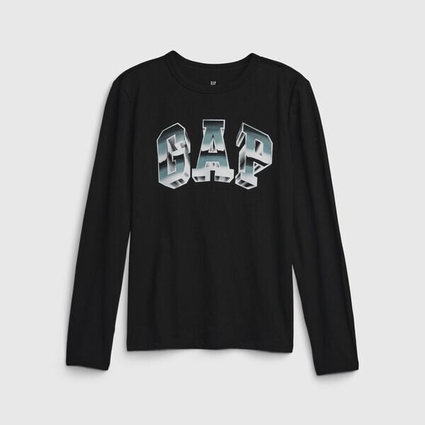 

Футболка с длинными рукавами и логотипом Gap, черный