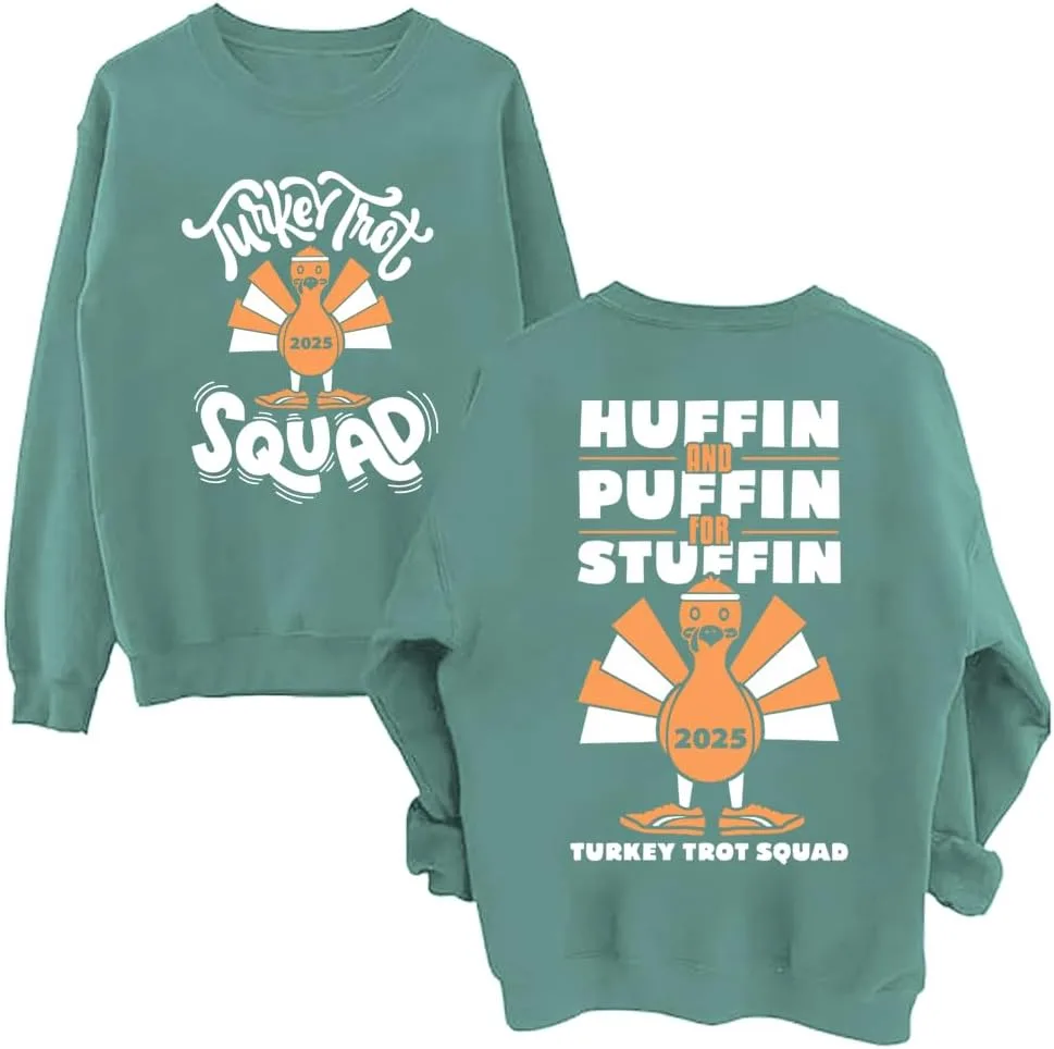 

Толстовка Turkey Trot Squad с принтом Huffin and Puffin for Stuffin JWVEL