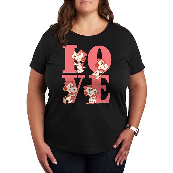 

Футболка Plus size с принтом Peanuts Belle Love Licensed Character