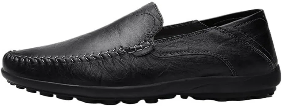 Мокасины кожаные мужские Slip-On, Black DHFIRUFSHLO